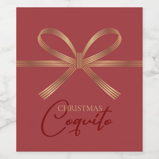 Elegant Coquito Bow Weinetikett (Einzelnes Label)