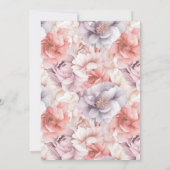 Elegant Coral and Lavender Peony 70th Birthday  Einladung (Rückseite)