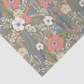 Elegant Coral Blue Green Floral Patten Seidenpapier (Ausschnitt)