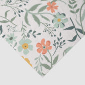 Elegant Coral Mustard Garden Floral Seidenpapier (Ausschnitt)