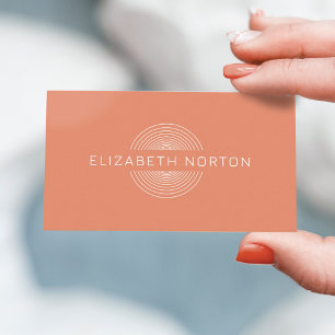 Elegant Coral Peach Minimalistisch Personal Visitenkarte