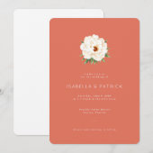 Elegant Coral Peony Floral Einladung (Vorne/Hinten)