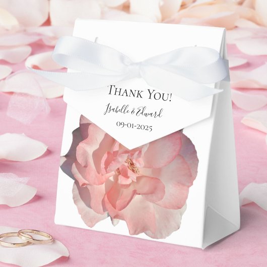 Elegant Coral Pink Rose Floral Wedding Guest Geschenkschachtel