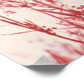 Elegant Coral Red Floral Abstrakt Poster (Ecke)