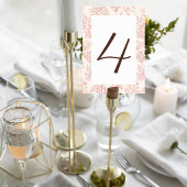 Elegant Coral Reef Wedding Table Number Card Tischnummer