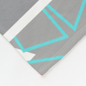 Elegant Coral Turquoise Grey Geometric Pattern  Fleecedecke (Ecke)