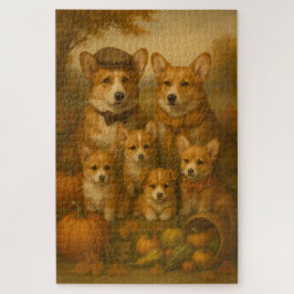 Elegant Corgi Family Erntedank Puzzle