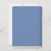 Elegant Cornflower Blue Floral Book Cover Wedding Einladung (Rückseite)