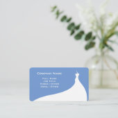 Elegant Cornflower Blue Wedding Dress Visitenkarte (Stehend Vorderseite)