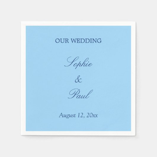 Elegant Cornflower Blue Wedding Napkins Serviette (Vorderseite)