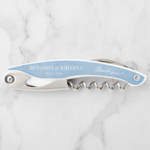Elegant Cornflower Blue Wedding Vielen Dank Kellnermesser