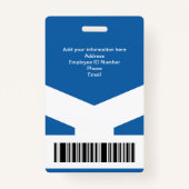 Elegant Corporate Blue Stripes Employee ID Badge Ausweis (Rückseite)