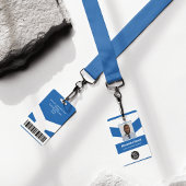 Elegant Corporate Blue Stripes Employee ID Badge Ausweis