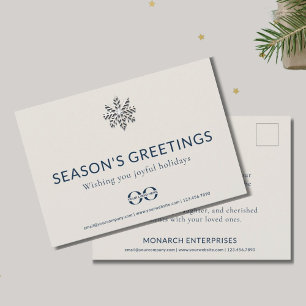 Elegant Corporate Season's Greetings Postcard Feiertagskarte
