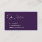 Elegant Cosmic Deep Lila Author Writer Visitenkarte (Rückseite)