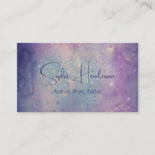Elegant Cosmic Deep Lila Author Writer Visitenkarte