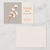 Elegant Cotton Branch "Danke für Ihre Bestellung" Mitteilungskarte (Vorne/Hinten)
