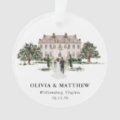 Elegant Country Manor Wedding Photo Keepsake Ornament (Vorderseite)