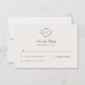 Elegant Country Monogram Wedding RSVP Card Karte (Vorderseite)