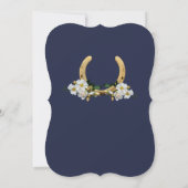 Elegant Country Style Navy und Gold Einladung (Rückseite)
