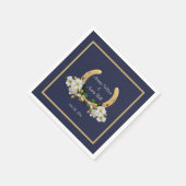 Elegant Country Style Navy und Gold Serviette (Ecke)