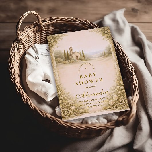 Elegant Countryside Garden Baby Shower Einladung