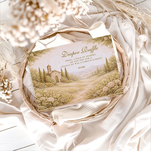 Elegant Countryside Garden  Diapper Raffle  Begleitkarte