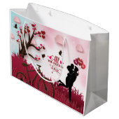 Elegant Couple Lover Valentine's Day Große Geschenktüte (Rückseite Schrägansicht)