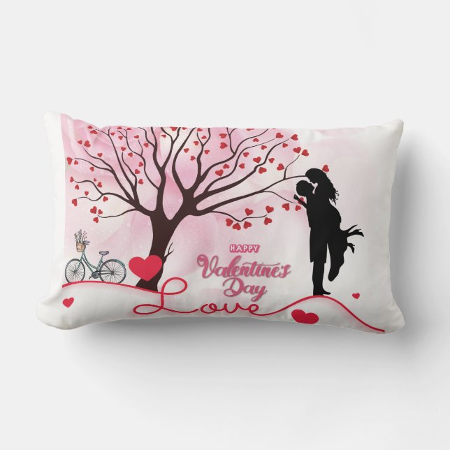 Elegant Couple Lover Valentine's Day Lendenkissen (Vorderseite)