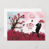 Elegant Couple Lover Valentine's Day Postkarte (Vorne/Hinten)