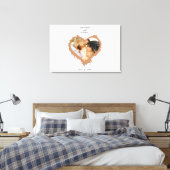 Elegant Couple Name | Heart Foto Wedding Leinwanddruck (Insitu (Schlafzimmer))