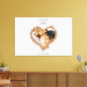 Elegant Couple Name | Heart Foto Wedding Leinwanddruck (Insitu (Wohnzimmer))