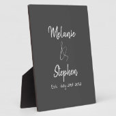 Elegant Couple Names Date Script Typogray Fotoplatte (Seite)