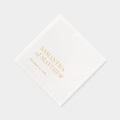 Elegant Couple Names Wedding Servietten Mit Folie (Rechts)