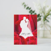 elegant couple red roses einladung (Stehend Vorderseite)