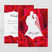 elegant couple red roses einladung (Vorne/Hinten)