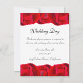 elegant couple red roses einladung (Rückseite)