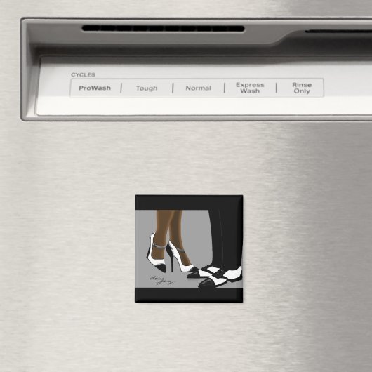 Elegant Couple-Square Magnet (In Situ (Geschirrspüler))