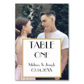 Elegant Couple's Foto Wedding Tischnummer (Vorderseite)