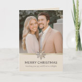 Elegant Couple's Foto Weihnachtskarte Karte (Vorderseite)