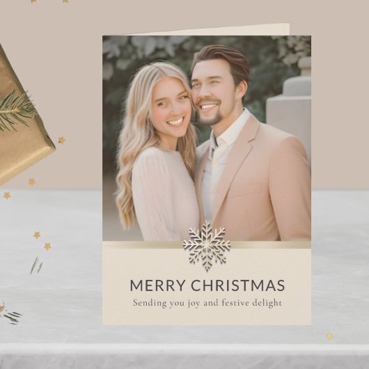 Elegant Couple's Foto Weihnachtskarte Karte