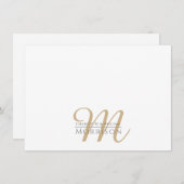 Elegant Couples Gold Black Monogram Logo Mitteilungskarte (Vorne/Hinten)