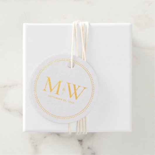 Elegant Couple's Monogram Wedding Geschenkanhänger (Mit Box)