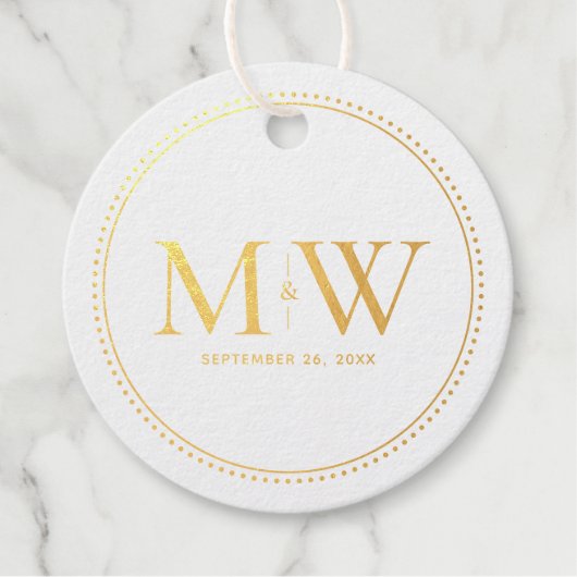 Elegant Couple's Monogram Wedding Geschenkanhänger (Vorderseite)