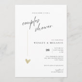 Elegant Couples Shower Calligraphy Typo Wedding Einladung (Vorderseite)