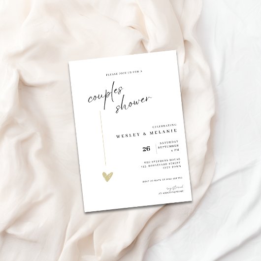 Elegant Couples Shower Calligraphy Typo Wedding Einladung