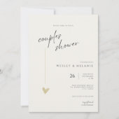 Elegant Couples Shower Calligraphy Typo Wedding Einladung (Vorderseite)