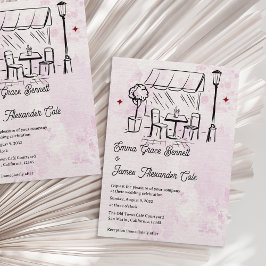 Elegant Courtyard Bistro Theme Romantic Wedding Einladung