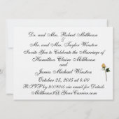 Elegant Cowboy Hat Yellow Rose Einladung zur Hochz (Rückseite)