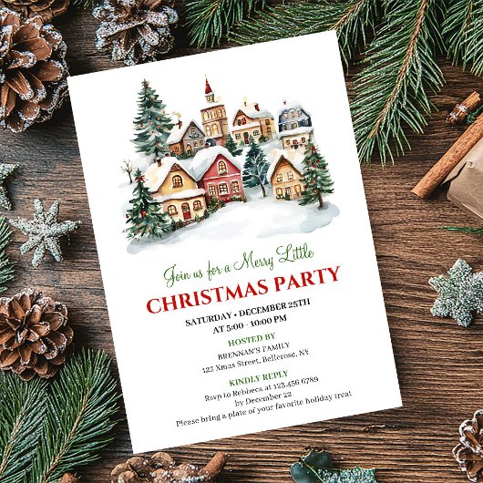 Elegant cozy holiday scene Christmas dinner invite Einladung